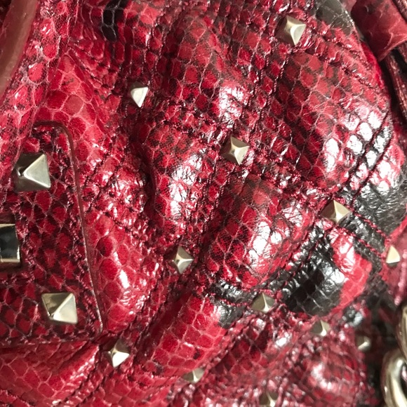 Marc Jacobs STAM Bag Python Bordeaux Studded wTags - Picture 11 of 17
